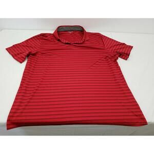 Croft & Barrow Men’s Cool Dry Polo Shirt Red Stripe Performance Golf 2XL XXL